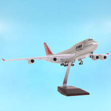 Avión de resina para adultos, modelo de aviación 747 B747, de las aerolíneas de Guinea Airway, 47CM, regalo de colección, recuerdo 2024 - compra barato