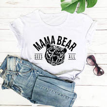 Camiseta para o dia das mães, camiseta engraçada com estampa do urso 100% algodão, presente para o dia das mães 2024 - compre barato