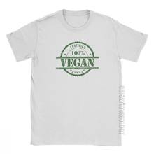 Camiseta vegana con cuello redondo para hombre, ropa de algodón puro, gris, 100% 2024 - compra barato