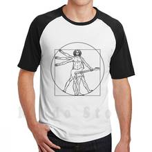 Homem de guitarra t camisa diy tamanho grande 100% algodão leonardo davinci música vitruvian davinci homem vitruviano vitruviano homem vitruviano humano 2024 - compre barato