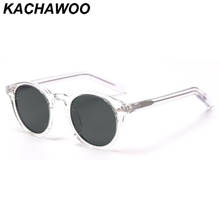 Kachawoo polarized sunglasses for men brown black TR90 round sun glasses women travel shades birthday presents 2021 Korean style 2024 - buy cheap