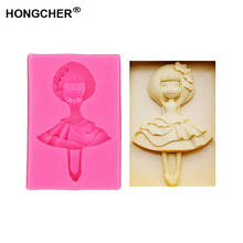 Ballerina girl princess dress cake silicone mould DIY handmade chocolate fudge mold kitchen baking cooking tool epoxy clay molds 2024 - buy cheap