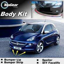 Deflector de labios de parachoques para Vauxhall Adam 2012 ~ 2019, faldón de alerón delantero para TopGear Friends to Personalización de juguete/Kit de cuerpo/Tira 2024 - compra barato