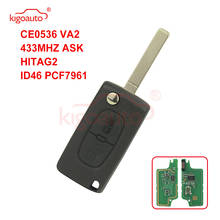 Kigoauto CE0536 Flip key 2 button VA2 434Mhz with ID46 chip for Citroen C3 C4 C5 key 2024 - buy cheap