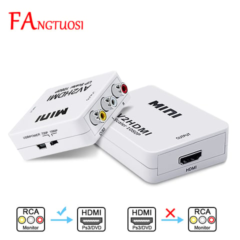 Buy Hd 1080p Rca Av To Hdmi Converter High Quality Av2hdmi Adapter For Tv Ps3 Ps4 Pc Dvd Xbox Projector Av To Hdmi Converter In The Online Store Fangtuosi Official Store At