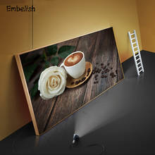 1 Pieces Coffee And Flowers Wall Posters Kitchen Decor Framed Pictures Modern Home Decor HD Canvas Paintings Artworks 2024 - buy cheap