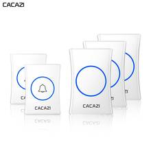CACAZI Intelligent Home Wireless Doorbell 300M Remote US EU UK Plug Battery Waterproof Call Ring Bell 1 2 button 1 2 3 Receiver 2024 - buy cheap