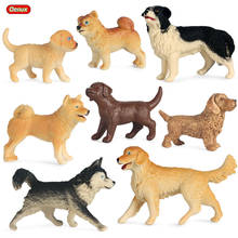 Oenux-figuras de acción de animales para niños, juguetes en miniatura de colección, cachorros Shiba Inu Husky Dachshund, 8 Uds. 2024 - compra barato