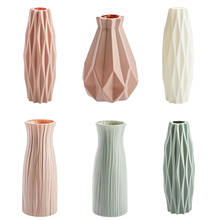 Vaso de flores decoração de casa vaso de plástico branco imitação cerâmica vaso de flores cesta de flores nordic decoração vasos para flores 2024 - compre barato