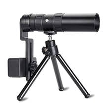 Lente monocular de telescópio com suporte para smartphone, lente com tripé 10-300x40mm para observação de aves, caça, acampamento, caminhada e viagem 2024 - compre barato