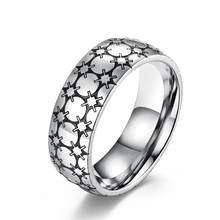 8 mm Japanese Style Men's Finger ring Stainless Steel patch pattern Ring for Men Wedding Band Size 7-11 2024 - buy cheap