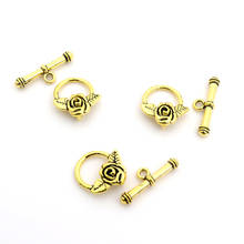 10 Sets/pack Metal Gold Color Rose Flower OT Toggle Fastener Bracelet  For Jewelry Making Diy Accessories Wholesale Purchasing 2024 - buy cheap