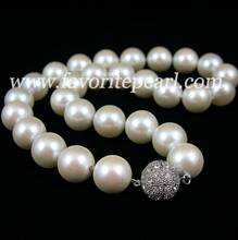 Favorite Pearl Necklace AAA 14MM 18 inches White Color Mother Of Pearl Necklace Handmade Charming Women Party Wedding Jewelry 2024 - buy cheap