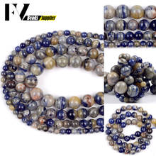 Contas espaçadoras soltas para confecção de joias, 6-12mm azul sodalite, pedra natural, faça você mesmo, acessórios para colar de pulseiras artesanais 2024 - compre barato