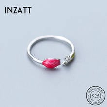 INZATT Real 925% Sterling Silver Flower Zircon Adjustable Ring For Fashion Women Party Minimalist Fine Jewelry Cute Accessories 2024 - buy cheap