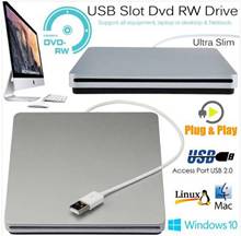 Тонкий внешний DVD-привод USB2.0, устройство записи компакт-дисков, устройство чтения дисков, проигрыватель DVD ROM, оптический привод для Mac OS/WindowsME/2000/XP/Vista/7 2024 - купить недорого