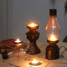 Resina nostálgico retro querosene lâmpada castiçais casa decoracion ornamentos lâmpada de acampamento ao ar livre luz óleo lanterna castiçal 2024 - compre barato