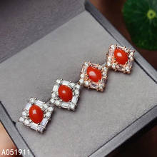 KJJEAXCMY fine jewelry natural red coral 925 sterling silver women earrings new Ear Studs support test popular 2024 - buy cheap