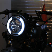 Faro led Universal para motocicleta, lámpara de cabeza redonda de 7 pulgadas, luz frontal Retro, DC 12V, soportes Vintage, foco 2024 - compra barato
