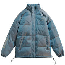 Jaqueta de algodão acolchoada masculina, casaco de inverno forrado com parka, bombas sólidas, à prova de vento, jaqueta hip hop streetwear para homens 2021 2024 - compre barato