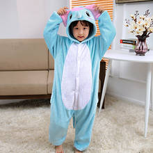 Кигуруми пижамы синий слон дети животных детские пижамы для мальчиков и девочек Милая Пижама комбинезон зимняя одежда для сна с длинными рукавами 2024 - купить недорого