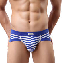 Fashion Men Underwear Striped Briefs Sexy Bulge Pouch Panties Shorts Casual Underpants Hombre cuecas homem Bikini Breathable 2024 - buy cheap