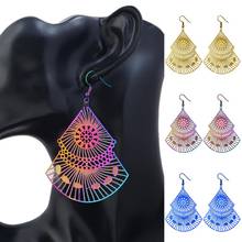 Модные женские серьги-подвески с разноцветными веерами, ювелирные изделия в подарок 2024 - купить недорого