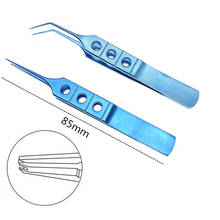 Forcep ocular de titanio, instrumento de sutura recto/angular, 0,1mm, dientes, oftálmicos, 85mm 2024 - compra barato