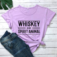 Whiskey Is My Spirit Animal Women's T-Shirt funny slogan Shirts trendy summer tees women casual grunge vintage goth tops 2024 - buy cheap