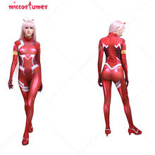 Women's 3D Printed Zero Two Code 002 Jumpsuit Zentai Cosplay Costume with Hair Accessory 2024 - buy cheap