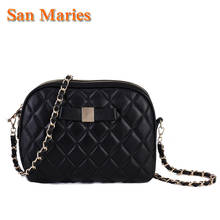 San Maries Fashion Sheepskin Luxury Brand Bag Messenger Handbag Bow Lovely Leather Crossbody Tote New Shoulder Evening Clutch 2024 - buy cheap