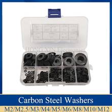 684pcs/Set Plain Flat Washer Set M2 M2.5 M3 M4 M5 M6 M8 M10 M12 Carbon Steel Washers Black Gaskets Assortment Kit Ring 2024 - buy cheap