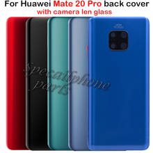 Capa traseira para huawei companheiro 20 pro habitação traseira porta bateria capa para LYA-L09 LYA-L29 habitação traseira com lente da câmera de vidro 2024 - compre barato