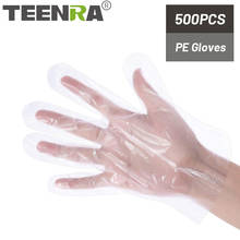 TEENRA 500Pcs/set Disposable Food Gloves One-off Plastic Gloves Restaurant BBQ Transparent PE Gloves Kitchen Accessories 2024 - buy cheap