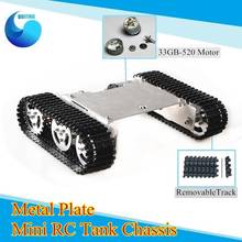 Mini chassi de tanque robô rc t105, veículo crawler com estrutura de metal + trilho removível + motor dc para arduino dy 2024 - compre barato