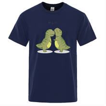 Забавная Футболка с принтом динозавров hug me, Мужская футболка с принтом животных, мужская летняя хлопковая футболка, повседневные топы с короткими рукавами и круглым вырезом 2023 - купить недорого