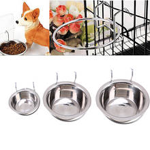 Stainless Steel Pet Bowl S/M/L Dog Cat Hanging Feeder Tool Dog Foods Water Drinker Bowls Dish for Pet Supplies 2024 - buy cheap