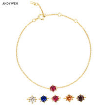 ANDYWEN 2021 New 925 Sterling Silver Rose Red Zircon CZ Chain Bracelet 2020 Rock Punk Fashion Fine Jewelry For Crystal Luxury 2024 - buy cheap