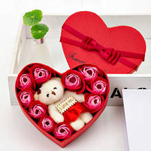 Love Heart Flower Paper Box + Soap Flower Packing Set Artifical Flower Gift Box Party Wedding Gift Storage Box Florist Supplies 2024 - buy cheap