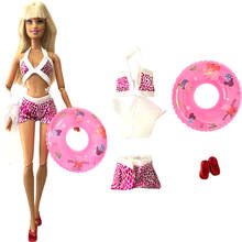 NK-traje de baño para muñeca Barbie, 3 artículos/1 Juego, pantalones + boya de natación, anillo salvavidas + zapatos, BIKINI, regalo para niñas 72A 7X 2024 - compra barato