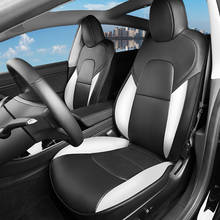 Capas de couro para assentos de carro universais, conjunto com almofadas e acessórios de proteção para tesla model 3 y 2003-2011 2024 - compre barato