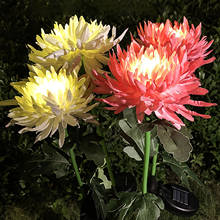 2pcs Solar Light LED Outdoor Garden Simulation Flower Lawn Light Plug-In Garden Landscape Lamp Waterproof Chrysanthemum Lights 2024 - buy cheap