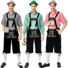 Lederhosen-Disfraz de Oktoberfest tradicional para hombre, conjunto de disfraces con sombrero de tirantes para cerveza, Cosplay de Halloween, de talla grande 2024 - compra barato