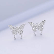 925 Sterling Silver Butterfly zircon Stud Earrings For Women Fashion Jewelry sterling-silver-jewelry pendientes 2024 - buy cheap