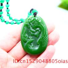 Green Jade Phoenix Pendant Necklace Men Jewelry Natural for Gifts Women Charm Chinese Fashion Carved Amulet Jadeite 2024 - buy cheap