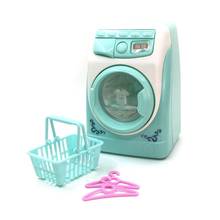 Kids Mini Simulation Light Electric Washing Machine Basket Pretend Play Toy Set 2024 - buy cheap