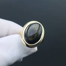 FFGems, натуральные кольца с обсидианом, Настоящее серебро 925 пробы, драгоценный камень, ювелирные украшения для женщин, подарок на свадьбу, помолвку 2024 - купить недорого