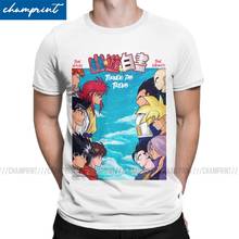 Men's T-Shirts Dark Tournament Funny Pure Cotton Tee Shirt Yu Yu Hakusho Yusuke Kurama Anime T Shirt Round Neck Clothing Summer 2024 - buy cheap