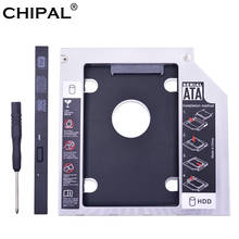 Chipa alumínio universal 2nd hdd caddy 9.5mm sata 3.0 dupla led para 2.5 "disco rígido ssd caso gabinete para portátil CD-ROM optibay 2024 - compre barato