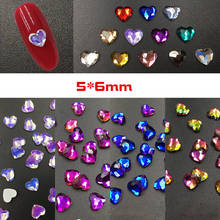 Swiovsky-diamantes de imitación en forma de corazón para uñas, 14 colores, piedras de cristal exquisitas, dijes para uñas, joyería 3D, diamantes 2024 - compra barato